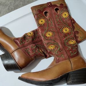 Square toed sunflower cowboy boots